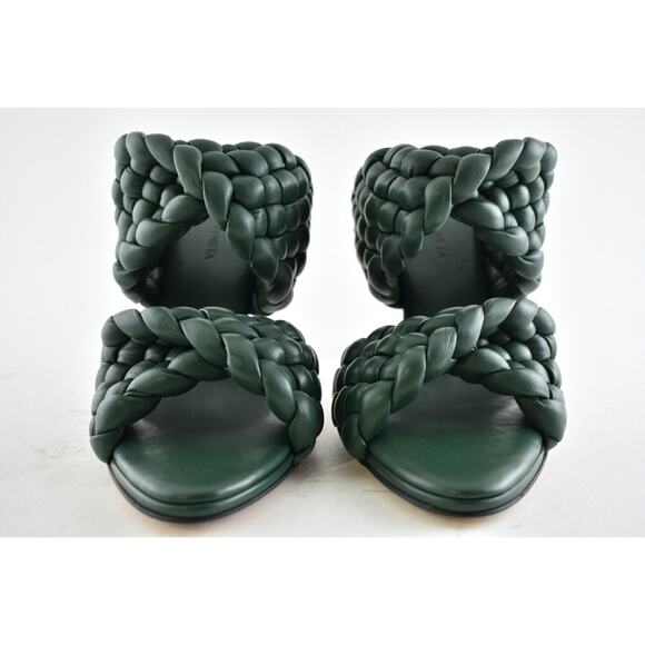 Bottega Veneta Curve Padded Green Vert Foncee Leather Sandal Mule Heel Pump 36.5 - Picture 4 of 12